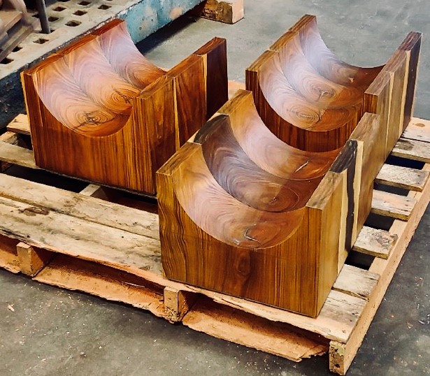 Bearings made from lignum vitae.