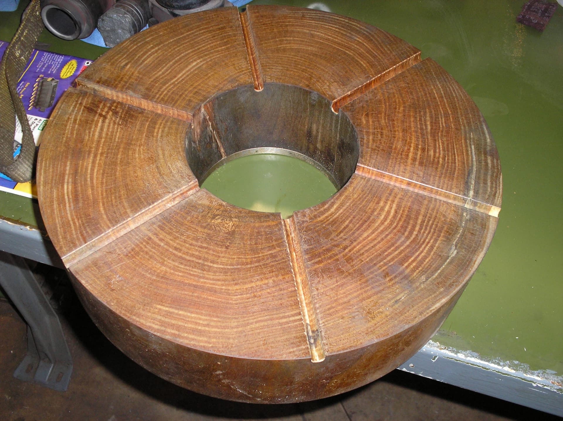 Thrust bearings made with Lignum Vitae