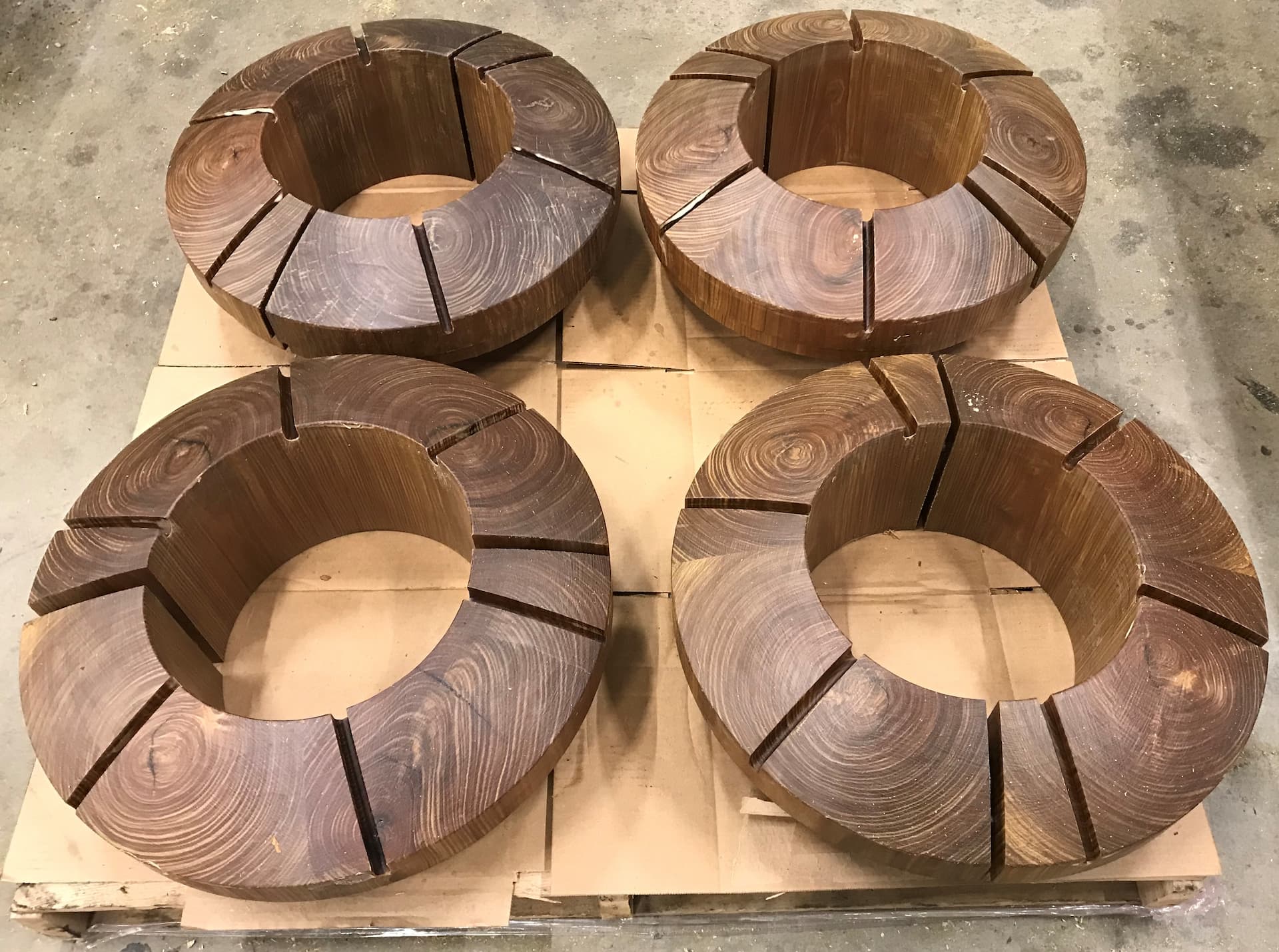 Thrust bearings made with Lignum Vitae