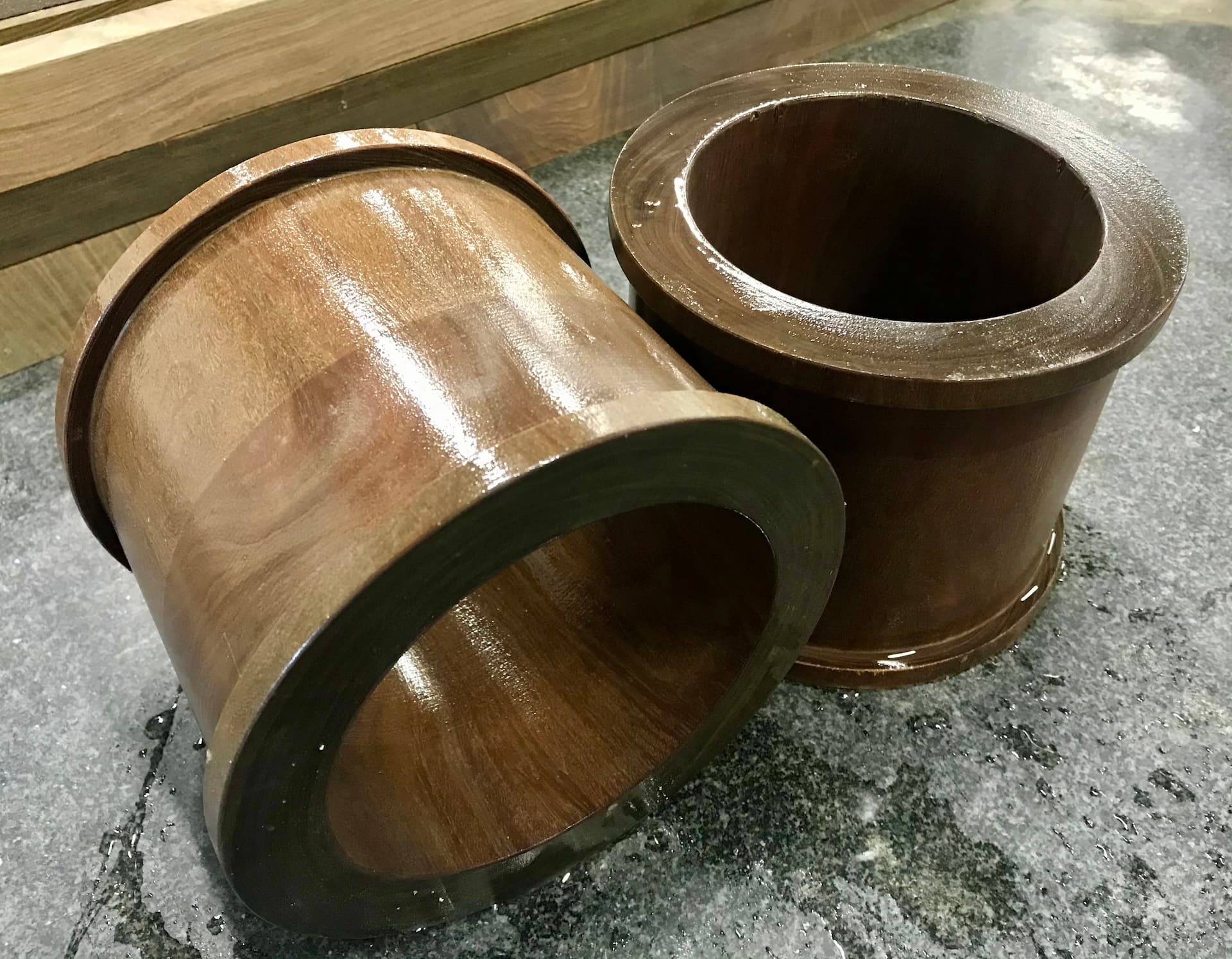 Hanger bearings made with Lignum Vitae