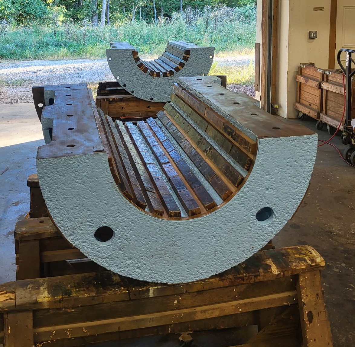 Stave bearing made with Lignum Vitae