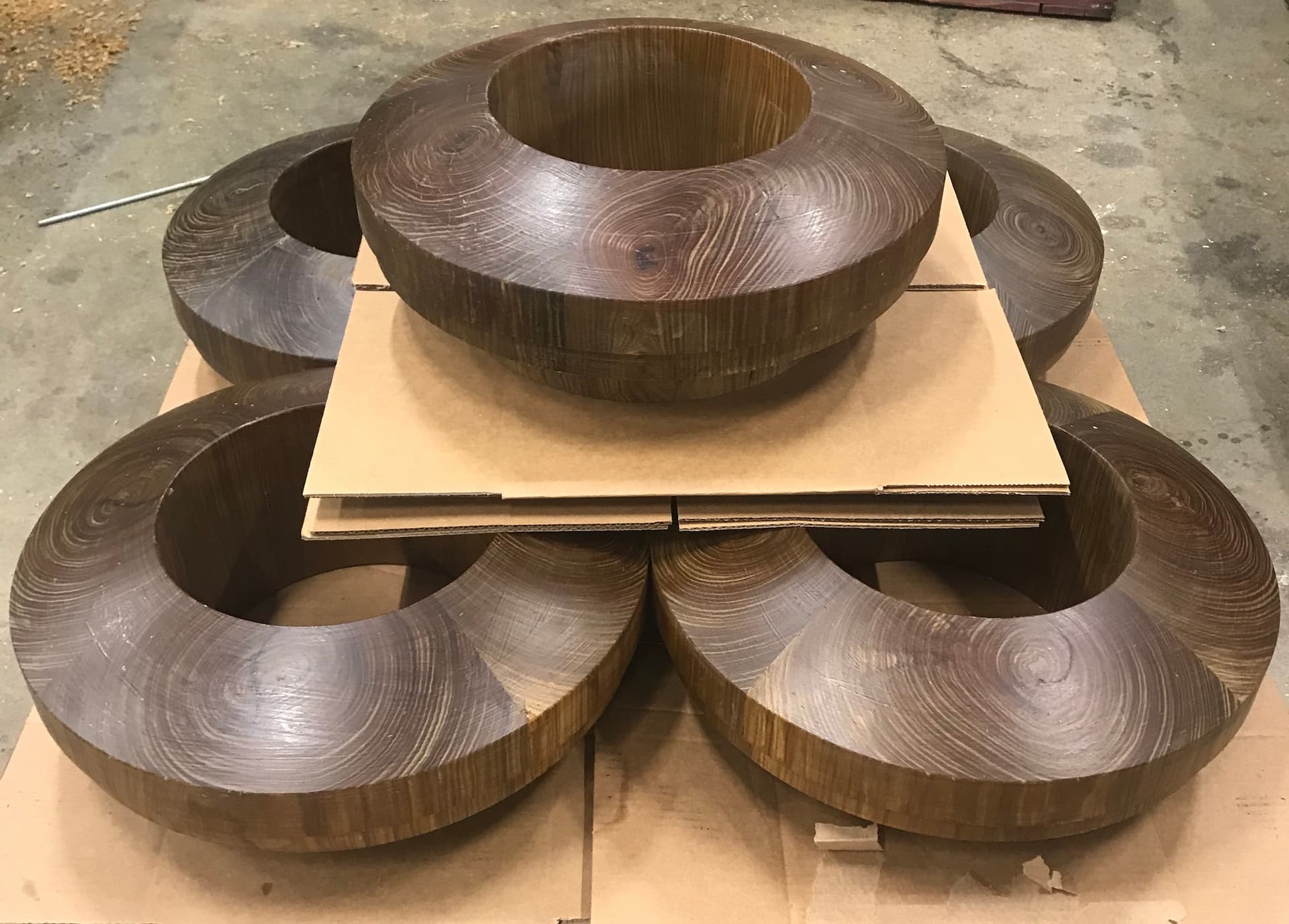 Thrust bearings made with Lignum Vitae