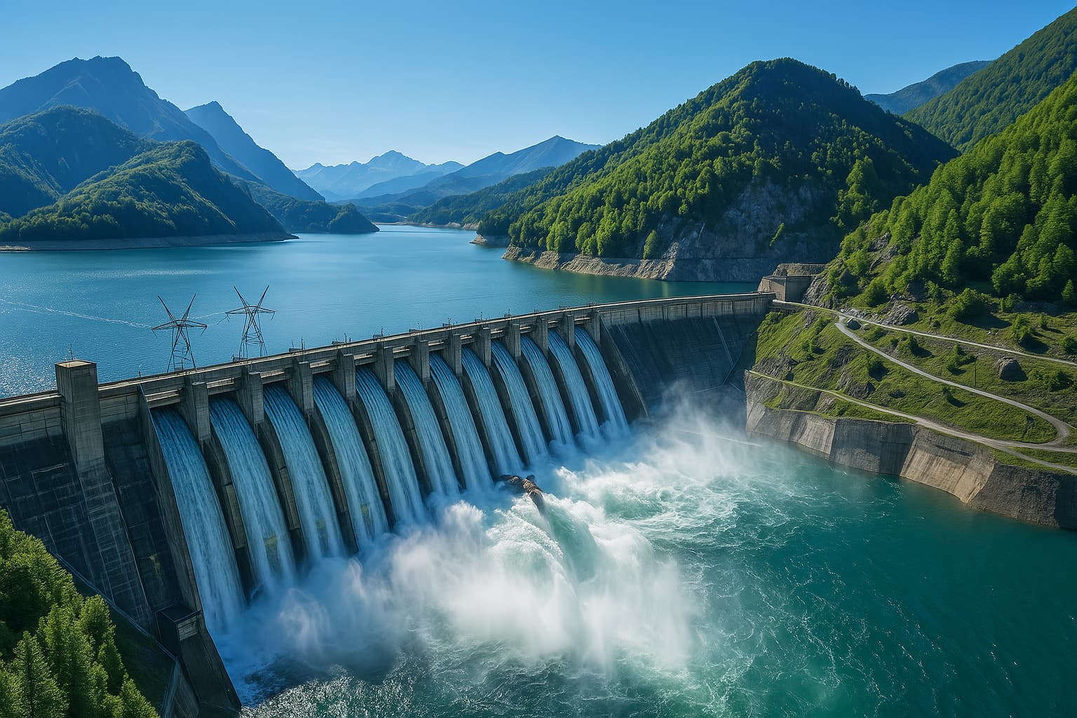 An active dam using Lignum Vitae bearings.