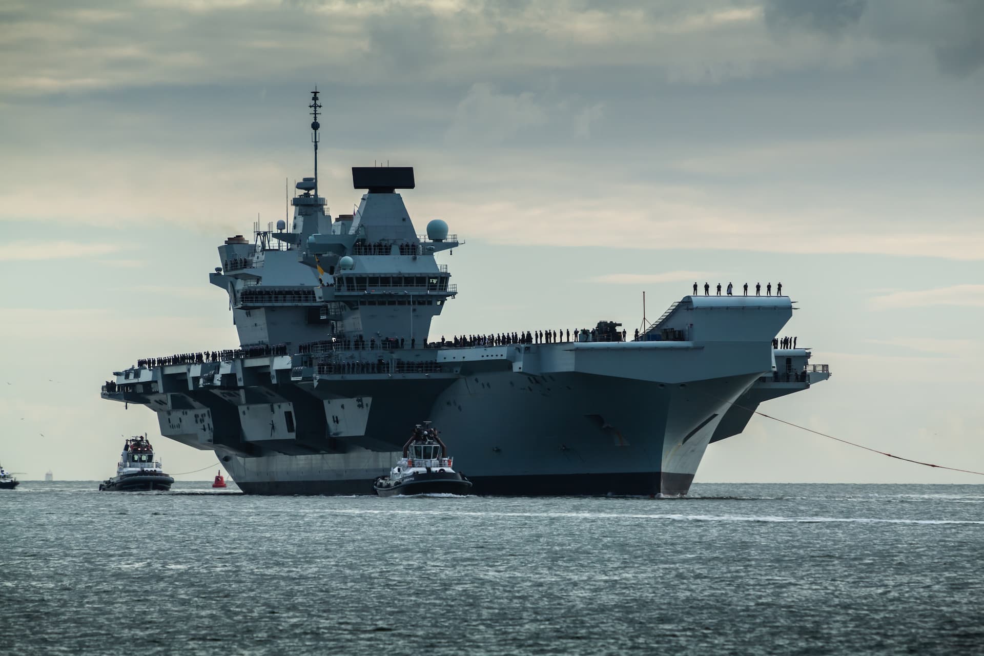 Aircraft Carrier using Lignum Vitae Bearings